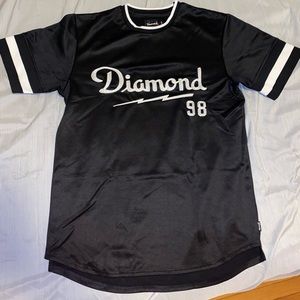 Diamond Supply Co Black and Silver Retro Jersey.